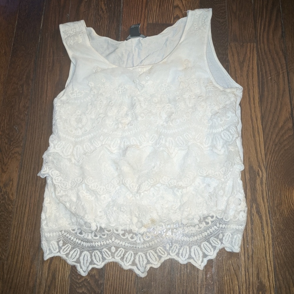 White Lacey tank top